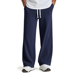 image:imageCOOFANDY Baggy Sweatpants Men Wide Leg Cotton Joggers for Men with Pockets  2 in 1 Design Ankle Drawcord Cotton Blend Wide Leg 3 Deep Pockets Drawstring Waist Y2K Loungewear Gym WorkoutNavy Blue