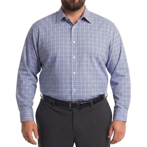 image:imageCOOFANDY Big and Tall Dress Shirts for Men Long Sleeve Wrinkle Free Button Down Shirt Stretch Business ShirtGrey White Plaid