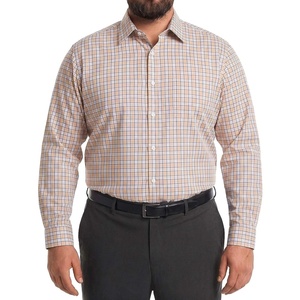 image:imageCOOFANDY Big and Tall Dress Shirts for Men Long Sleeve Wrinkle Free Button Down Shirt Stretch Business ShirtKhaki Plaid