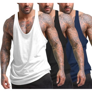 image:imageCOOFANDY Mens 3 Pack Tank Tops Gym Workout YBack Sleeveless Muscle Shirts  Bodybuilding Loose Y Back Tank Top Quicky Dry Oversized String Sleeveless Shirtsfor FitnessCasualRunningWeight LiftingBlackWhiteNavy Blue