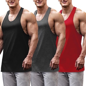 image:imageCOOFANDY Mens 3 Pack Tank Tops Gym Workout YBack Sleeveless Muscle Shirts  Bodybuilding Loose Y Back Tank Top Quicky Dry Oversized String Sleeveless Shirtsfor FitnessCasualRunningWeight LiftingBlackRedDark Gray