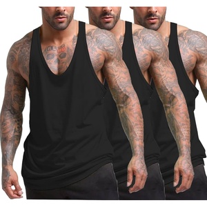 image:imageCOOFANDY Mens 3 Pack Tank Tops Gym Workout YBack Sleeveless Muscle Shirts  Bodybuilding Loose Y Back Tank Top Quicky Dry Oversized String Sleeveless Shirtsfor FitnessCasualRunningWeight LiftingBlackBlackBlack