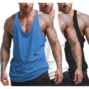 image:imageCOOFANDY Mens 3 Pack Tank Tops Gym Workout YBack Sleeveless Muscle Shirts  Bodybuilding Loose Y Back Tank Top Quicky Dry Oversized String Sleeveless Shirtsfor FitnessCasualRunningWeight LiftingBlackWhiteBlue