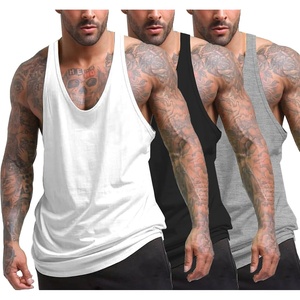 image:imageCOOFANDY Mens 3 Pack Tank Tops Gym Workout YBack Sleeveless Muscle Shirts  Bodybuilding Loose Y Back Tank Top Quicky Dry Oversized String Sleeveless Shirtsfor FitnessCasualRunningWeight Lifting01blackWhiteGray
