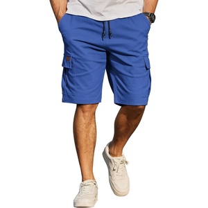 image:imageCOOFANDY Mens Casual Cargo Shorts 10 Cotton Chino Shorts with 6 Pockets  Drawstring Elastic Waist Knee Length Loose Fit Summer Twill Fabric Work Shorts for Hiking Walking Outdoor StreetwearRoyal Blue