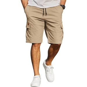 image:imageCOOFANDY Mens Casual Cargo Shorts 10 Cotton Chino Shorts with 6 Pockets  Drawstring Elastic Waist Knee Length Loose Fit Summer Twill Fabric Work Shorts for Hiking Walking Outdoor StreetwearKhaki