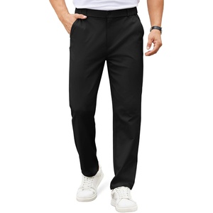 image:imageCOOFANDY Mens Casual Chino Pants Elastic Waist ClassicFit Dress Slacks  Hybrid Waistband Flat Front Lightweight Stretchy Comfortable Straight Leg Business Casual TrousersBlack