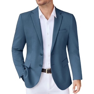 image:imageCOOFANDY Mens Casual Knit Blazer Stretch Sport Coat Two Button Suit Jackets  Two ButtonsKnit LightweightFashionWeddingCasualBusinessBlue