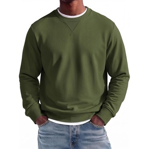 image:imageCOOFANDY Mens Crewneck Sweatshirt Lightweight Casual Fall Winter Pullovers  Soft and Lightweight Solid Color Classic Fit Genderneutral Home and Outdoor Fall WinterArmy Green