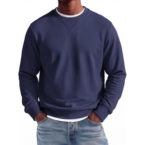 image:imageCOOFANDY Mens Crewneck Sweatshirt Lightweight Casual Fall Winter Pullovers  Soft and Lightweight Solid Color Classic Fit Genderneutral Home and Outdoor Fall WinterNavy Blue