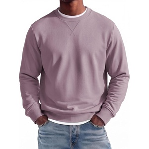 image:imageCOOFANDY Mens Crewneck Sweatshirt Lightweight Casual Fall Winter Pullovers  Soft and Lightweight Solid Color Classic Fit Genderneutral Home and Outdoor Fall WinterMauve