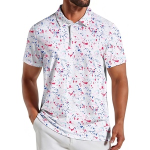 image:imageCOOFANDY Mens Golf Polo Shirts Short Sleeve Quick Dry Casual Collared Shirt  Quickdry 4way stretch  UPF30 moisturewicking fabric 3button polo collar side slits great for golf work amp giftsA Colored Dots
