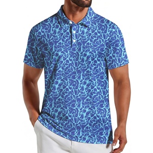image:imageCOOFANDY Mens Golf Polo Shirts Short Sleeve Quick Dry Casual Collared Shirt  Quickdry 4way stretch  UPF30 moisturewicking fabric 3button polo collar side slits great for golf work amp giftsBlue Ripple