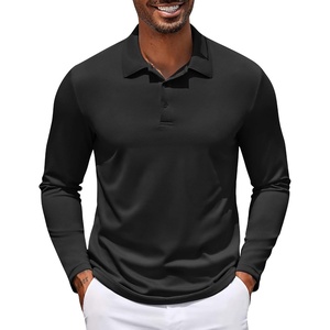 image:imageCOOFANDY Mens Long Sleeve Polo Shirt Golf Lightweight Breathable Moisture Wicking Shirt for Business Casual Work OutdoorBlack