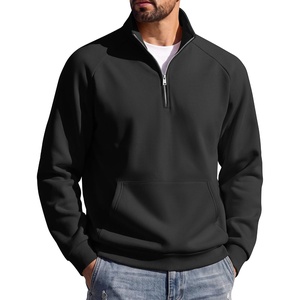 image:imageCOOFANDY Mens Quarter Zip Pullover 2026 Fleece Mock Neck Casual Sweatshirt  Cotton Blend Soft amp WrinkleResistant Lightly Brushed Fleece InteriorBlack