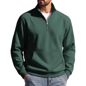 image:imageCOOFANDY Mens Quarter Zip Pullover 2026 Fleece Mock Neck Casual Sweatshirt  Cotton Blend Soft amp WrinkleResistant Lightly Brushed Fleece InteriorForest Green