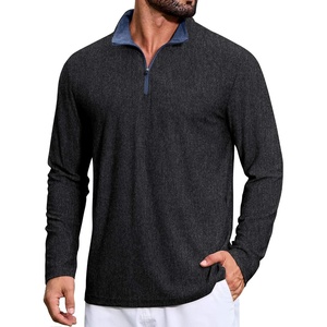 image:imageCOOFANDY Mens Quarter Zip Pullover Long Sleeve Mock Neck Athletic TShirts Casual Lightweight Golf ShirtBlack