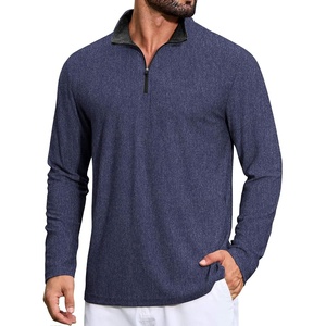 image:imageCOOFANDY Mens Quarter Zip Pullover Long Sleeve Mock Neck Athletic TShirts Casual Lightweight Golf ShirtNavy