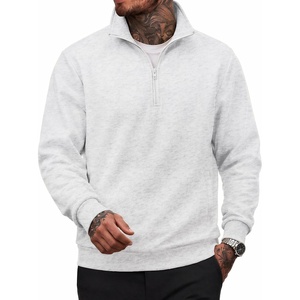 image:imageCOOFANDY Mens Quarter Zip Pullover Sweatshirt Fleece Mock Neck with Pocket  Quarter Zip Mock Neck Collar Cotton Fleece Lined Side Pocket Long Sleeve Business Casual Office Wear Fall WinterLight Gray