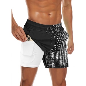 image:imageCOOFANDY Mens Swim Trunks Quick Dry Bathing Suit with Pockets Swimwear Beach Board Short Swimsuit SXXLBlack American Flag