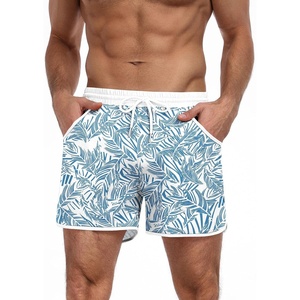 image:imageCOOFANDY Mens Swim Trunks Quick Dry Swimsuit Color Block Board Short Bathing Suit Swimwear with Mesh LinerP Blue Palm Leaf