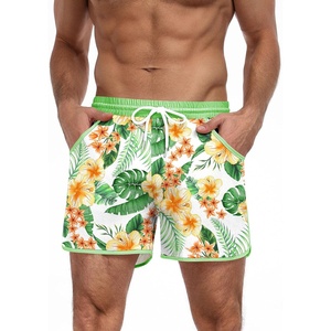 image:imageCOOFANDY Mens Swim Trunks Quick Dry Swimsuit Color Block Board Short Bathing Suit Swimwear with Mesh LinerP Green Hawaiian Flower