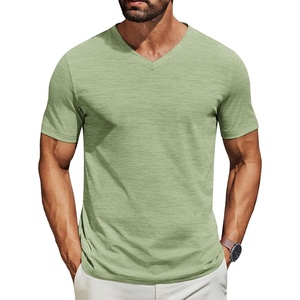 image:imageCOOFANDY Mens T Shirts Short Sleeve Classic V Neck Casual Summer Basic Tee  Textured Classic Plain Shirts Soft Lightweight Breathable T Shirt Daily Use Office Going Out Top for MenLight Green