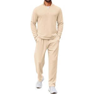 image:imageCOOFANDY Mens Track suit 2 Piece Athletic Sweatsuit Casual Sport Outfit Set  Mens Athletic Running Jogging Outfits Antipilling and Soft fabric Flexible and Comfort Doublesided slant PocketsBeige