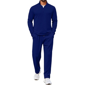 image:imageCOOFANDY Mens Track suit 2 Piece Athletic Sweatsuit Casual Sport Outfit Set  Mens Athletic Running Jogging Outfits Antipilling and Soft fabric Flexible and Comfort Doublesided slant PocketsDenim Blue