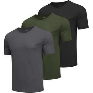 image:imageCOOFANDY Mens Workout TShirts 3 Pack Quick Dry Athletic TShirts  Moisture Wicking Athletic Shirts Crew Neck Running Gym Casual Sports Tees Tops BulkBreathableZblackArmy GreenDeep Grey3 Pack
