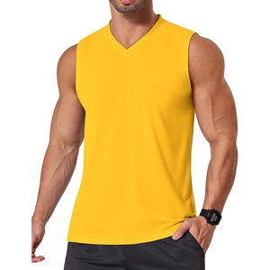 image:imageCOOFANDY Mens Workout Tank Tops V Neck Sleeveless Shirts Quick Dry T Shirt  Athletic Gym Muscle Tee Moisture Wicking Lightweight Soft Fabric Summer Beach Swim Fashion Tshirt Daily UndershirtsYellow
