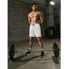 image:imageCOOFANDY Mens Athletic Shorts 7 Quick Dry Stretch Gym Workout Shorts  Classic 7 Inch Inseam Functional Side Pockets and Back Zipper Pocket Moisture Wicking Active Fitness Training SportswearDark Greyno LiningWhite2 in 1