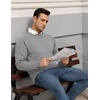 image:imageCOOFANDY Mens Crewneck Pullover Sweater Business Casual Knit SweaterLight Gray