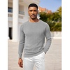 image:imageCOOFANDY Mens Crewneck Pullover Sweater Business Casual Knit SweaterLight Gray