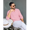 image:imageCOOFANDY Mens Knit Long Sleeve Polo Shirt Sweater VNeck Textured Pullover  Polo Collared Sweater Casual Shirt Soft Textured Knit Golf Polo Sweater With VNeck Collar Ribbed Cuffs Fall WinterPink