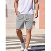 image:imageCOOFANDY Mens Sweat Shorts 9 Drawstring Elastic Waist Gym Workout Shorts Casual Athletic Jogger Knit Shorts with PocketsLight Grey
