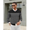 image:imageCOOFANDY Mens Casual V Neck Sweater Knit Slim Fit Long Sleeve Pullover Top  Fall Winter Fashion Llightweight Soft Solid Casual Business Classic and Vintage Ribbed Hem Ribbed CuffBlackwhite