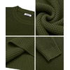 image:imageCOOFANDY Mens Sweater Crewneck Pullover Waffle Knit Long Sleeve Sweaters  Crewneck Classic Design Waffle Knit Textured Raglan Long Sleeve Soft Warm Comfort Durable Thick Stretch Regular FitArmy Green