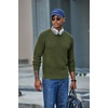 image:imageCOOFANDY Mens Sweater Crewneck Pullover Waffle Knit Long Sleeve Sweaters  Crewneck Classic Design Waffle Knit Textured Raglan Long Sleeve Soft Warm Comfort Durable Thick Stretch Regular FitArmy Green