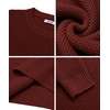 image:imageCOOFANDY Mens Sweater Crewneck Pullover Waffle Knit Long Sleeve Sweaters  Crewneck Classic Design Waffle Knit Textured Raglan Long Sleeve Soft Warm Comfort Durable Thick Stretch Regular FitWine Red