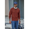 image:imageCOOFANDY Mens Sweater Crewneck Pullover Waffle Knit Long Sleeve Sweaters  Crewneck Classic Design Waffle Knit Textured Raglan Long Sleeve Soft Warm Comfort Durable Thick Stretch Regular FitWine Red