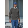 image:imageCOOFANDY Mens Sweater Crewneck Pullover Waffle Knit Long Sleeve Sweaters  Crewneck Classic Design Waffle Knit Textured Raglan Long Sleeve Soft Warm Comfort Durable Thick Stretch Regular FitDark Grey