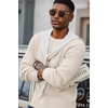 image:imageCOOFANDY Mens Sweater Crewneck Pullover Waffle Knit Long Sleeve Sweaters  Crewneck Classic Design Waffle Knit Textured Raglan Long Sleeve Soft Warm Comfort Durable Thick Stretch Regular FitBeige