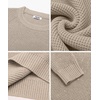 image:imageCOOFANDY Mens Sweater Crewneck Pullover Waffle Knit Long Sleeve Sweaters  Crewneck Classic Design Waffle Knit Textured Raglan Long Sleeve Soft Warm Comfort Durable Thick Stretch Regular FitKhaki