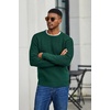 image:imageCOOFANDY Mens Sweater Crewneck Pullover Waffle Knit Long Sleeve Sweaters  Crewneck Classic Design Waffle Knit Textured Raglan Long Sleeve Soft Warm Comfort Durable Thick Stretch Regular FitGreen