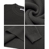 image:imageCOOFANDY Mens Sweater Crewneck Pullover Waffle Knit Long Sleeve Sweaters  Crewneck Classic Design Waffle Knit Textured Raglan Long Sleeve Soft Warm Comfort Durable Thick Stretch Regular FitDark Grey