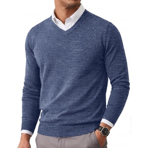 image:imageCOOFANDY Mens Casual V Neck Sweater Knit Slim Fit Long Sleeve Pullover Top  Fall Winter Fashion Llightweight Soft Solid Casual Business Classic and Vintage Ribbed Hem Ribbed CuffPattern 5