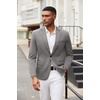 image:imageCOOFANDY Men Blazer Jacket Lightweight Knit Sport Coats Casual Suit Jackets  Soft knit blazer notched lapel 1button 4 pockets back vent pairs casual or formal ideal gift for any occasionLight Gray