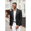 image:imageCOOFANDY Men Blazer Jacket Lightweight Knit Sport Coats Casual Suit Jackets  Soft knit blazer notched lapel 1button 4 pockets back vent pairs casual or formal ideal gift for any occasionBlack