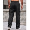 image:imageCOOFANDY Men Casual Cargo Pants Hiking Joggers Sweatpant with Multi Pockets  Stretch Cotton Fabric Skin Friendly Outdoor Sweat Pant Elastic Waist Straight Leg Trousers Relaxed Fit LightweightBlack